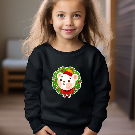 Bear Graphic Pullover Girls Sweatshirt Kids Christmas Party