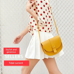 Minimalist Crossbody Bag Faux Leather Flap Purse