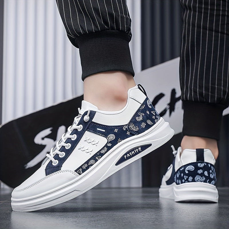 Men's Graffiti Print Skate Shoes - Wear Resistant Non Slip Casual Shoes