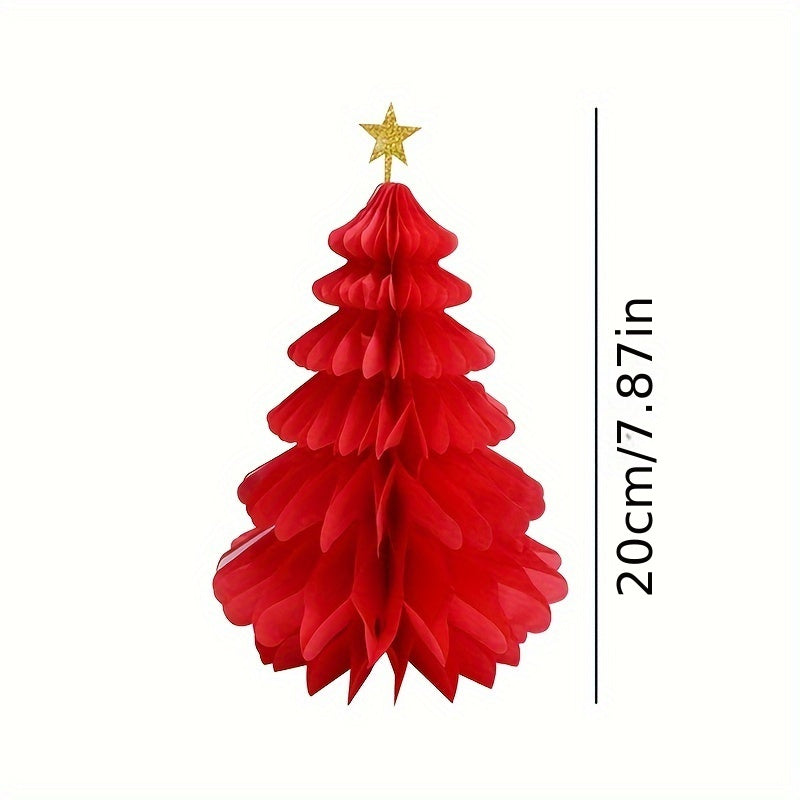 Xmas Tree Decoration Paper Honeycomb Pendant Merry Christmas Hanging Ornaments