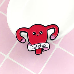 Cuterus Letter Red Uterus Brooch