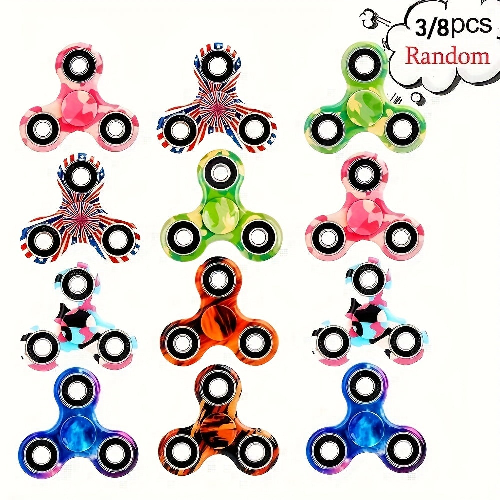 8pcs Random Finger Spinner Toys - Mixed Plastic Material with Gift Bag Filler