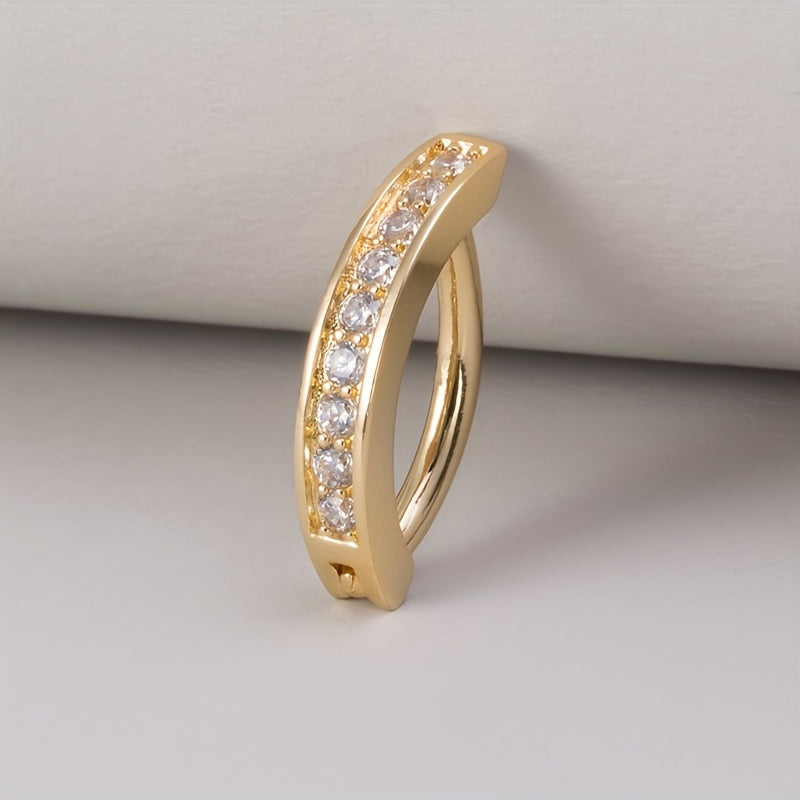 Zircon Curved Barbell Belly Button Ring