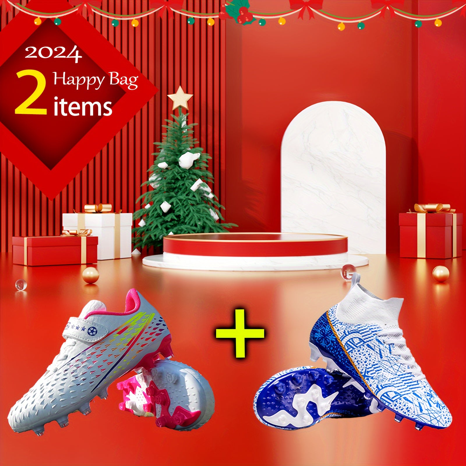 2pcs Boy's Non Slip Football Cleat With Spikes for Training