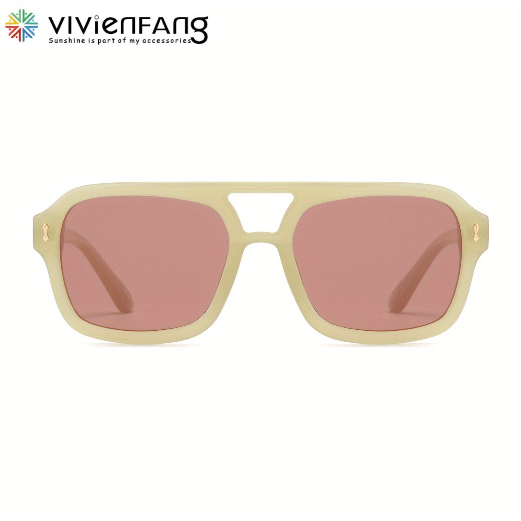 VIVIENFANG Square Aviator Sunglasses Polarized Vintage Pilot UV Protection