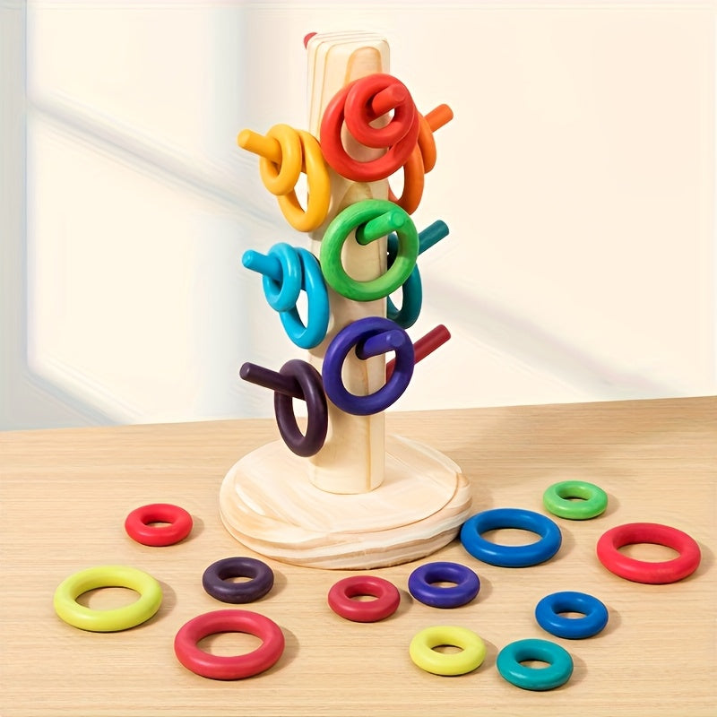 Wooden Rainbow Macaron Shape Sorting Toy