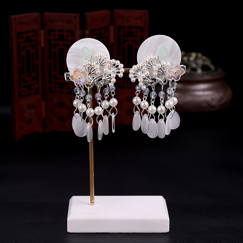 Vintage Metal U-shaped Hairpin with Tassel for Women