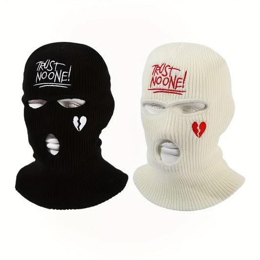 Unisex Thermal 3 Hole Winter Knitted Mask Full Face Covering Outdoor Sports Cycl