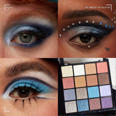 16 Color Eyeshadow Palette Matte Glitter Bright Blendable Dramatic Glamour Eye