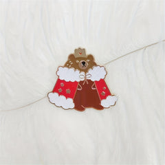 Bear King Enamel Brooch For Men