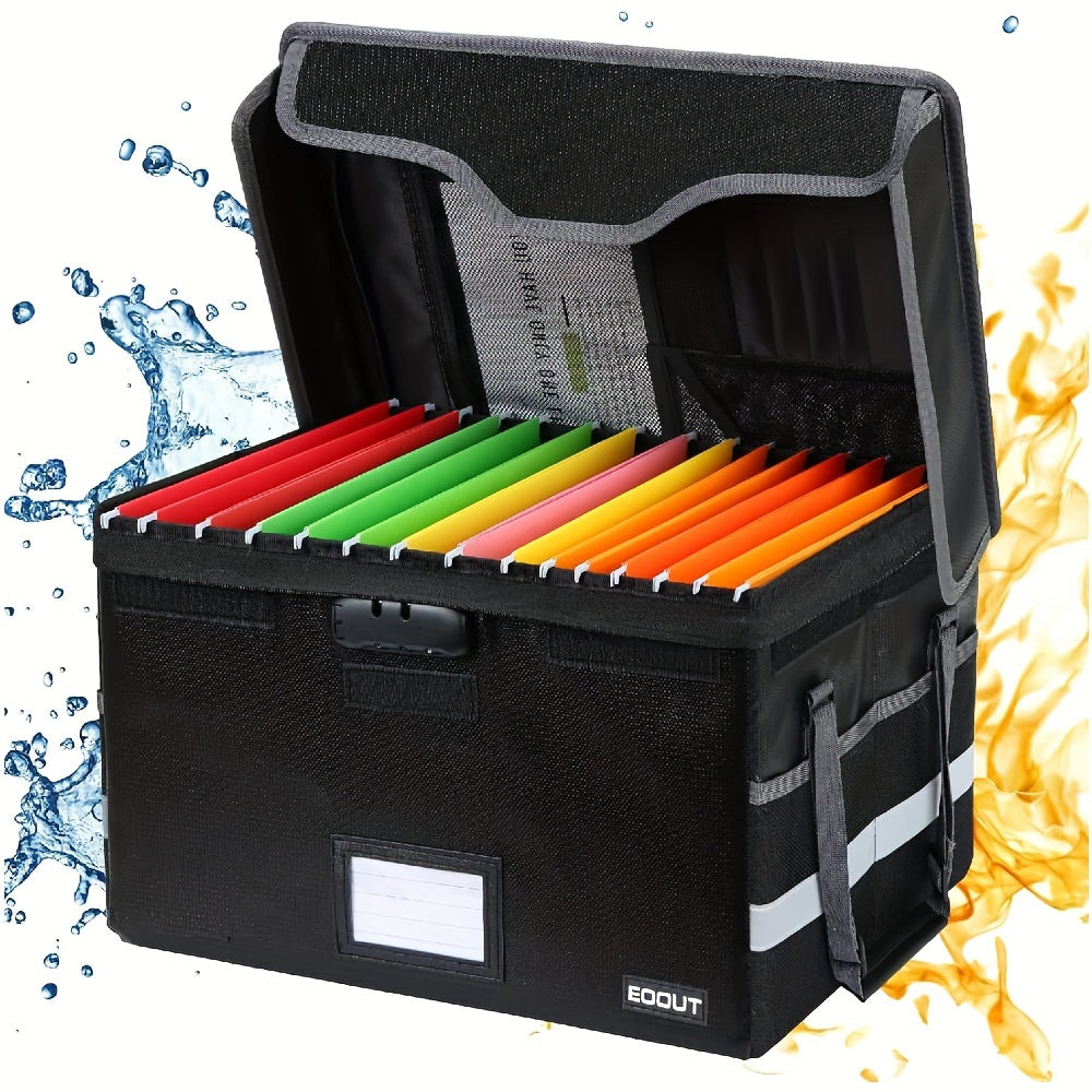 File Storage Box With Lock & Handles Portable Storage Basket
