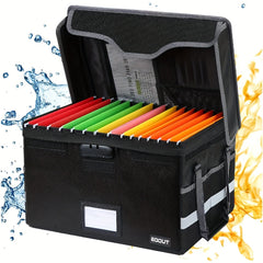 File Storage Box With Lock & Handles Portable Storage Basket