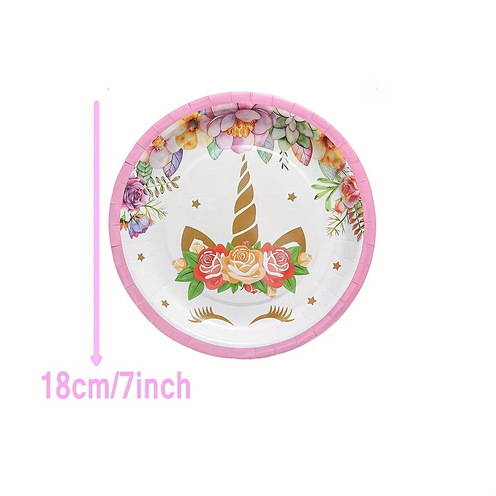 82pcs Unicorn Party Supplies Tableware Set Birthday Party Decoration