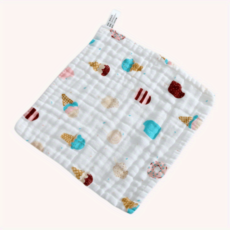 Baby Cartoon Bib Six Layer Gauze Square Towel