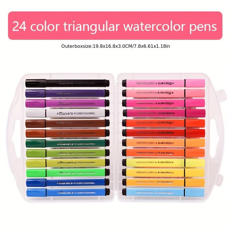 Washable Watercolor Pens 12/24/36 Colors Kids Safe