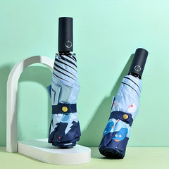 Kids Folding Umbrella Cartoon Print UV Protection Umbrella
