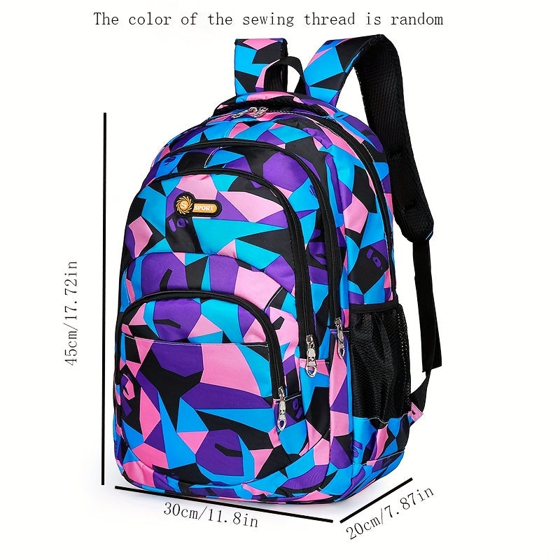 Large Capacity Colorblock Backpack Preppy College School Daypack