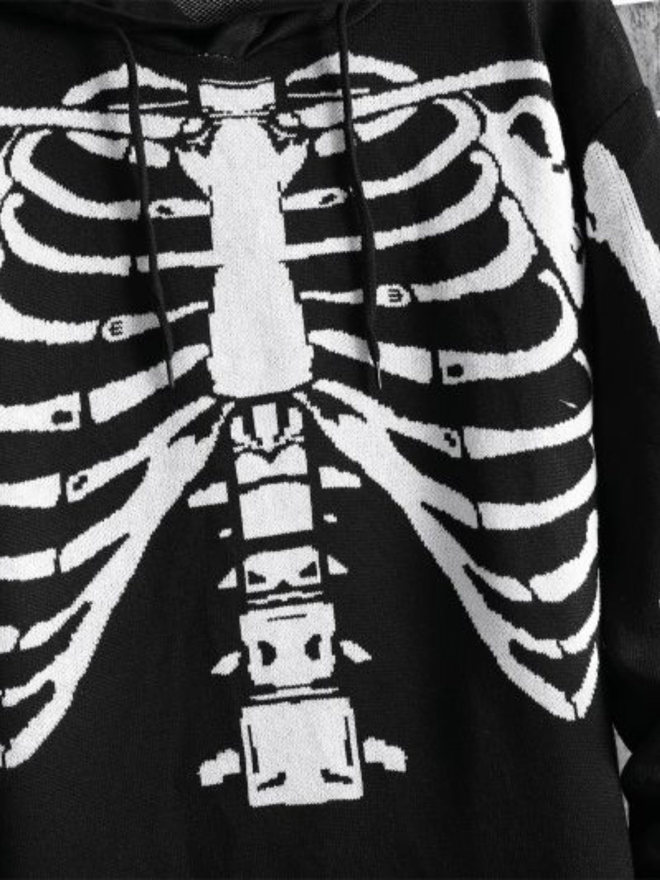 Youth Men's Hooded Skull Print Sweater