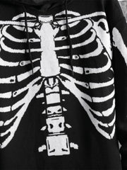 Youth Men's Hooded Skull Print Sweater