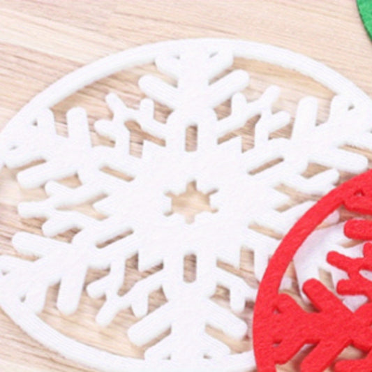 Snowflake Christmas Coaster Felt Non-woven Heat insulating Coaster