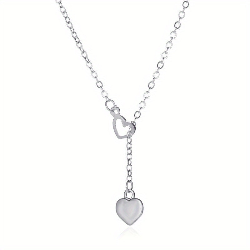 Personality Love Pendant Necklace Y Shaped 14K Plated Jewelry Gift
