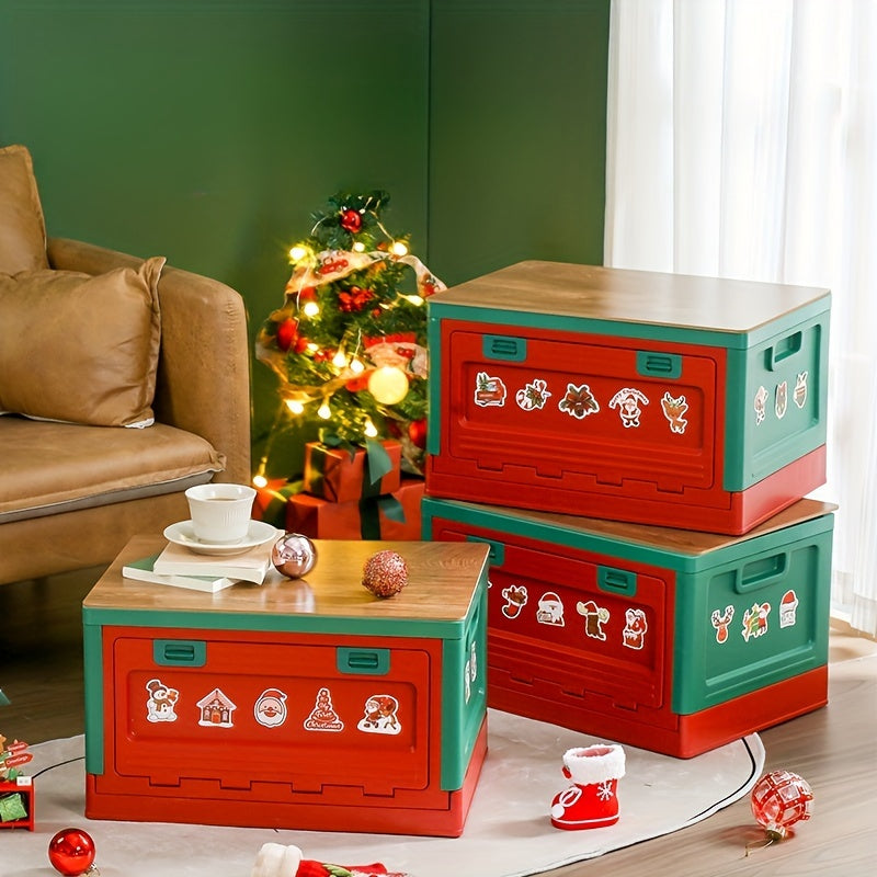 Christmas Storage Box Handles Stackable Basket Durable Container