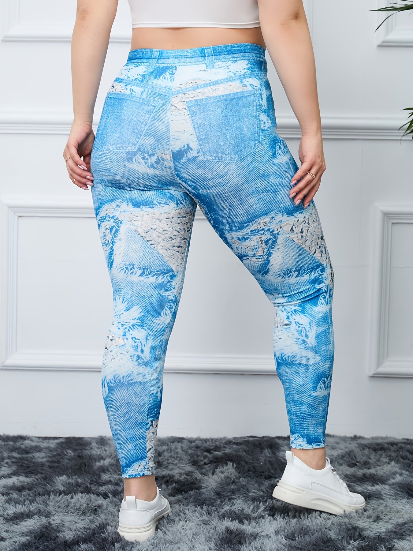  High Rise Workout Leggings Women's Plus Casual Skinny Leggings