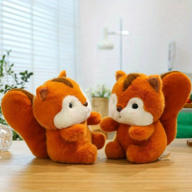 Squirrel Plush Toy Doll Soft Orange Stuffed Animal for Kids' Birthdays