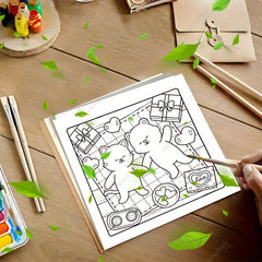 Deluxe Paws & Hearts Coloring Book - 20 Pages - Unique Cover Design