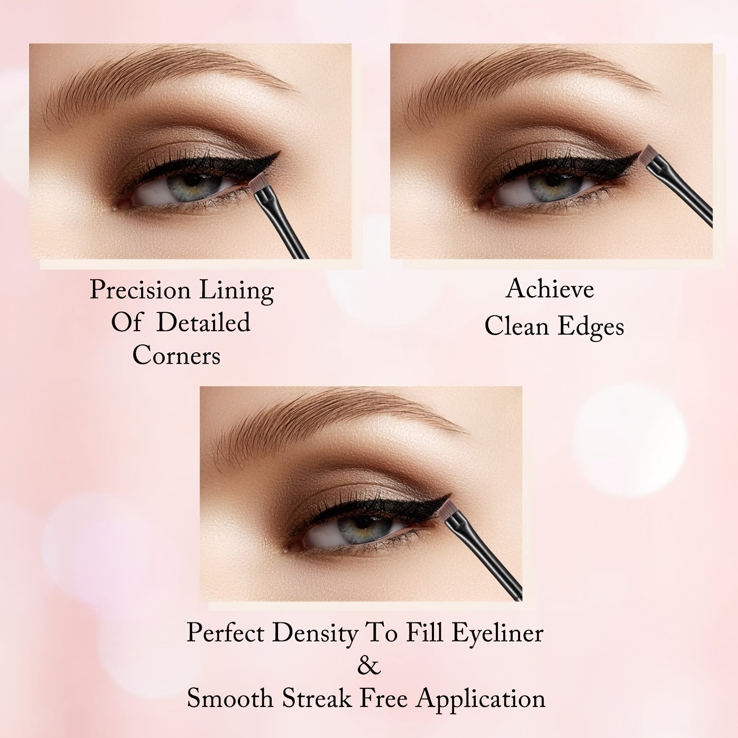 Ultra Thin Slanted Eyeliner Brush for Precise Application