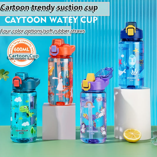 600ml Cartoon Sport Water Bottle for Outdoor Activities