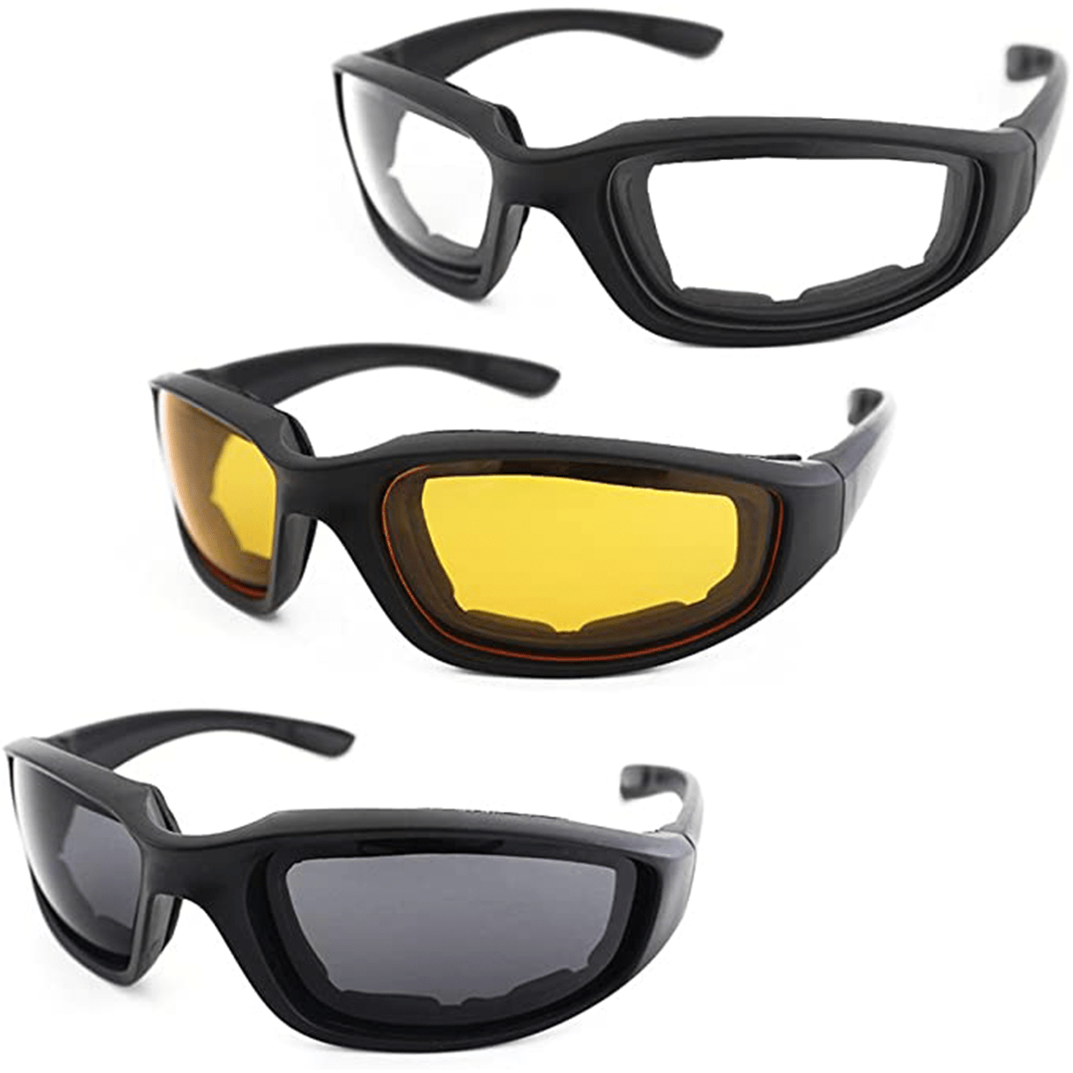 Motorcycle Riding Glasses Padded Goggles UV Protection Dustproof Windproof