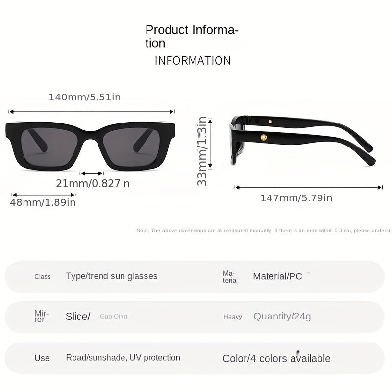 Retro Square Sunglasses Men Women UV400 Sun Shades Glasses