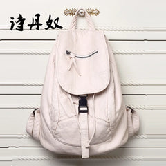 Lady Leather Backpack Female Travel Bag