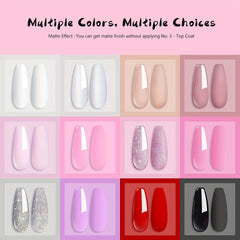 Dip Powder Nail Kit 12 Colors Dip Manicure Pure And Glitter Dipping Powder