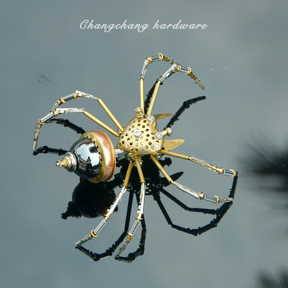 Steampunk Mechanical Puzzle Insect Jumping Spider Metal Assembly Crafts