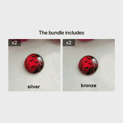 Blood And Bat Glass Brooch Dracula Witchcraft Round Brooch