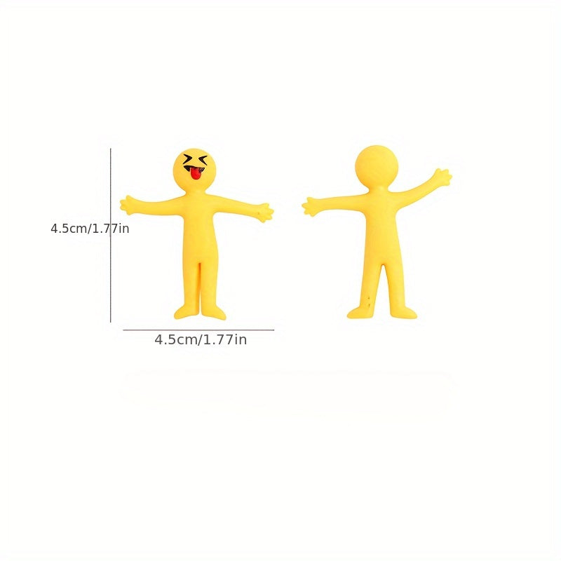 20 Random Yellow Small People Rubber Venting Dolls Funny Pranks Soft Creative