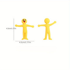 20 Random Yellow Small People Rubber Venting Dolls Funny Pranks Soft Creative