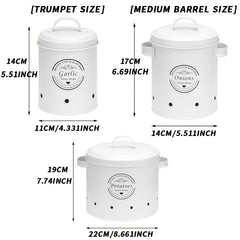 3pcs Household Iron Vegetable Storage Jar Kitchen Container