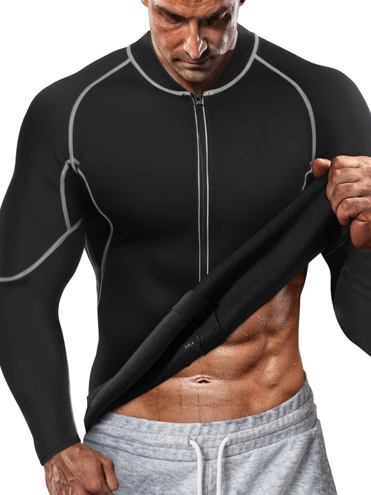 Men Sauna Jacket for Gym Workout Training
