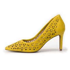 Women's Hollow Out High Heels Retro Pointed Toe Slip On Stiletto Heels