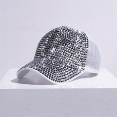 Rhinestone Mesh Trucker Hat Sparkly Baseball Cap