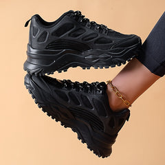 Knit Casual Sports Sneakers Thick Sole Running Shoes Women's Footwear