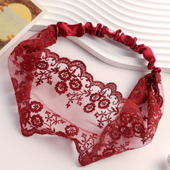 Wide Lace Flower Headband Stretchy Headdress Women Girls Hair Accessories
