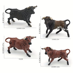 Realistic Spanish Bull Figurines PVC Static Desktop Toy Animal Model