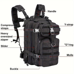 30L Outdoor Backpack Waterproof Camouflage Army Camping Hiking Rucksack