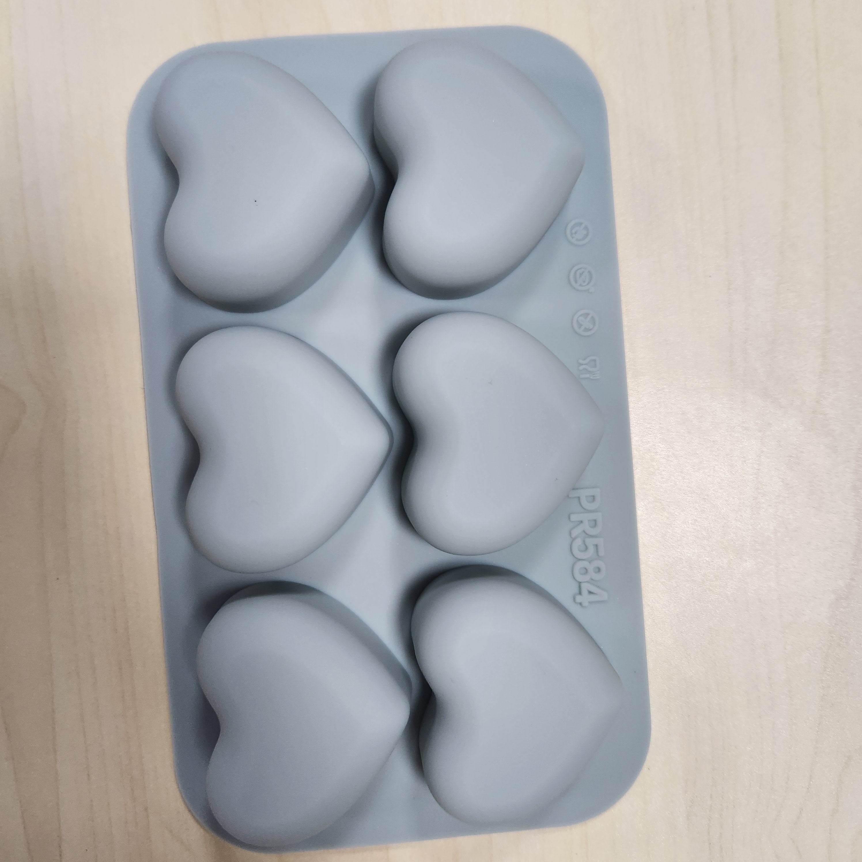 6 Cavities 3D Love Heart Silicone Cake Mold for Desserts