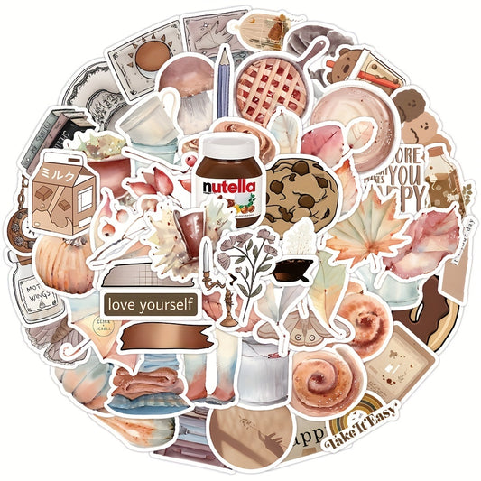 60Pcs Food Stickers For Kids, Teens & Adults Waterproof Vinyl Cartoon Stickers