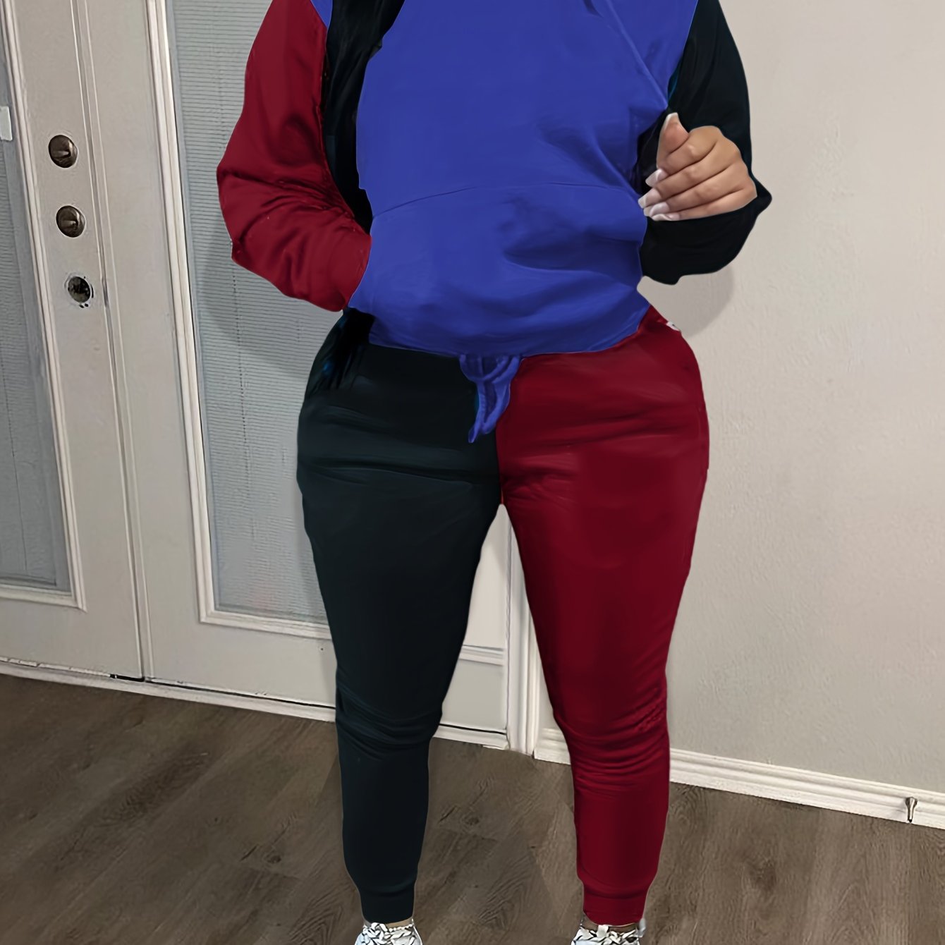  Colorblock Hoodie & Joggers Set